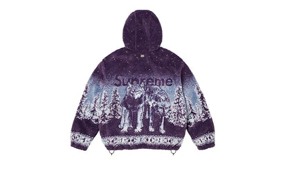 Bluza Z Kapturem Supreme x B.B. Simon Reversible Hooded Fleece Jacket Purple - zdjęcie 2