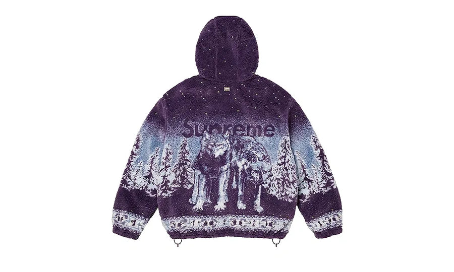 Bluza Z Kapturem Supreme x B.B. Simon Reversible Hooded Fleece Jacket Purple - zdjęcie 2