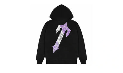 Bluza Z Kapturem Trapstar Decoded Paisley Monochrome Edition Black/Purple - zdjęcie 2