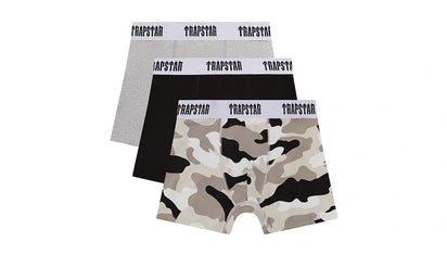bokserki męskie 3-pack Trapstar Black Grey Camo