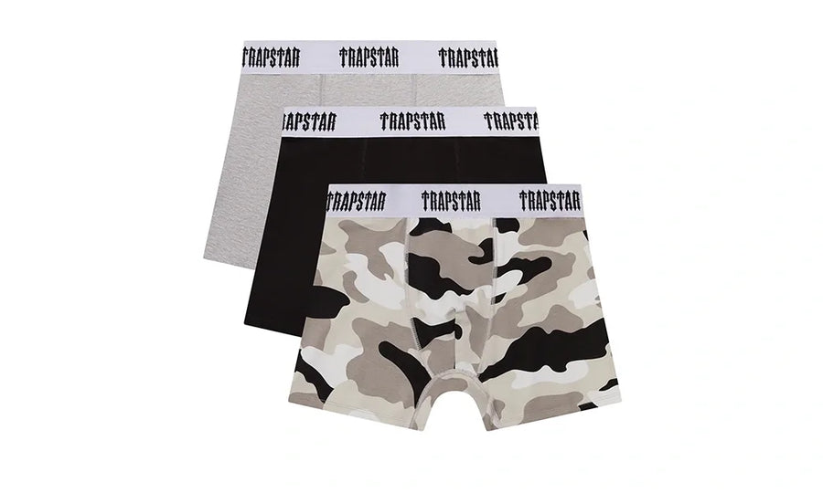 bokserki męskie 3-pack Trapstar Black Grey Camo