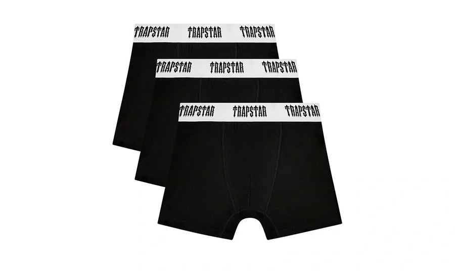 bokserki męskie 3-pack Trapstar Black With White Waistband