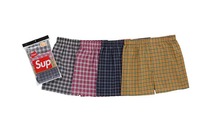 Bokserki Supreme Hanes Plaid Boxers 4 Pack Multicolor