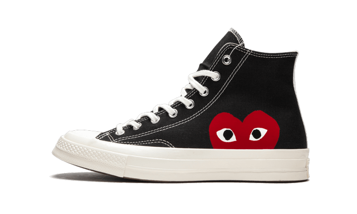 Converse Chuck Taylor All-Star 70s Hi Comme des Garçons PLAY Black czarny-biały - widok główny z boku | Saturaise.com
