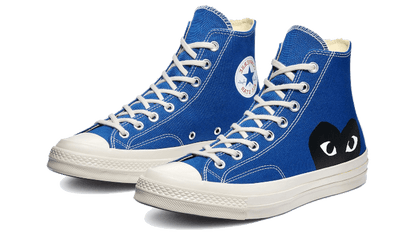 Kup oryginalne Chuck Taylor All-Star 70s Hi Comme des Garçons PLAY Blue Quartz - widok z drugiego boku - Sneakersy