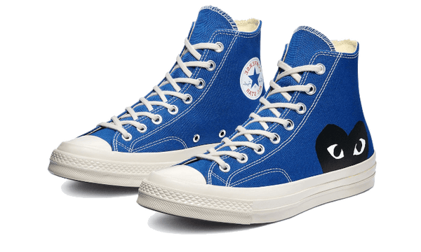 Chuck Taylor All-Star 70s Hi Comme des Garçons PLAY Blue Quartz - Kup oryginalne Chuck Taylor All-Star 70s Hi Comme des Garçons PLAY Blue Quartz - widok z drugiego boku - Sneakersy