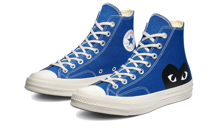 Kup oryginalne Chuck Taylor All-Star 70s Hi Comme des Garçons PLAY Blue Quartz - widok z drugiego boku - Sneakersy