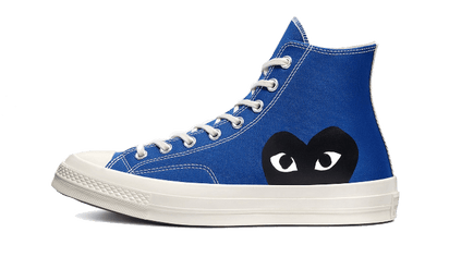 Converse Chuck Taylor All-Star 70s Hi Comme des Garçons PLAY Blue Quartz czarny-niebieski - widok główny z boku | Saturaise.c
