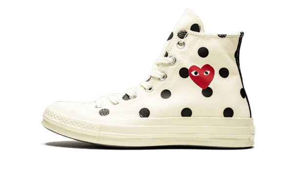 Chuck Taylor All-Star 70s Hi Comme des Garçons PLAY Polka Dot White