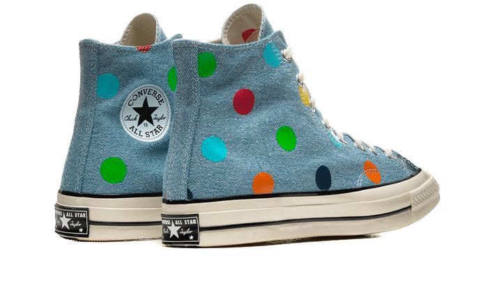 Buty Converse Chuck Taylor All-Star 70s Hi Golf Wang Denim Polka Dots - widok z przodu - Rozmiary EU