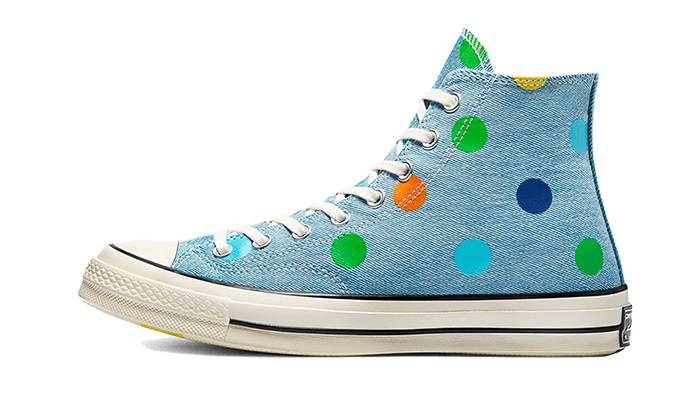 Converse Chuck Taylor All-Star 70s Hi Golf Wang Denim Polka Dots czarny-niebieski - widok główny z boku | Saturaise.com