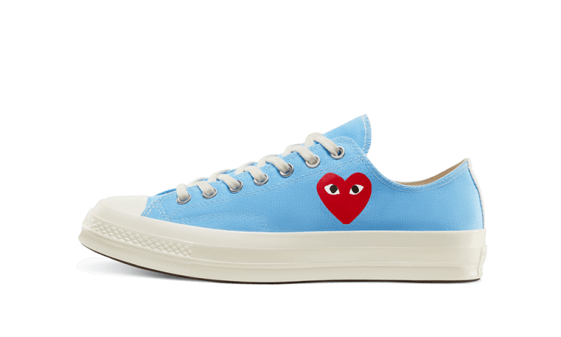 Converse Chuck Taylor All-Star 70s Ox Comme des Garçons PLAY Bright Blue niebieski-brązowy - widok główny z boku | Saturaise.