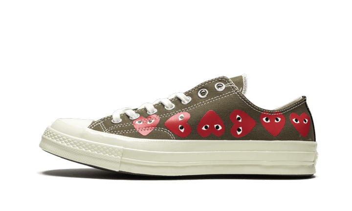 Converse Chuck Taylor All-Star 70s Ox Comme des Garçons PLAY Multi Heart Green zielony - widok główny z boku | Saturaise.com