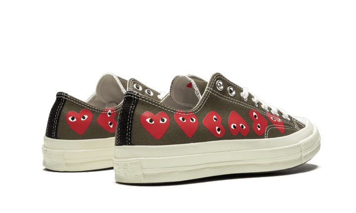 Buty Converse Chuck Taylor All-Star 70s Ox Comme des Garçons PLAY Multi Heart Green - widok z przodu - Rozmiary EU