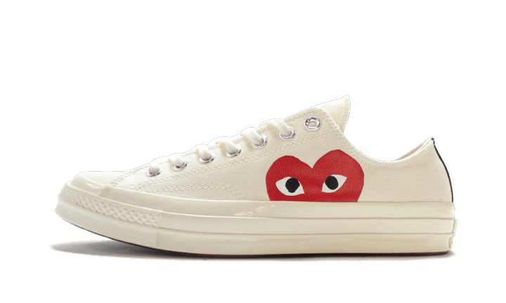 Converse Chuck Taylor All-Star 70s Ox Comme des Garçons PLAY White biały-czerwony - widok główny z boku | Saturaise.com