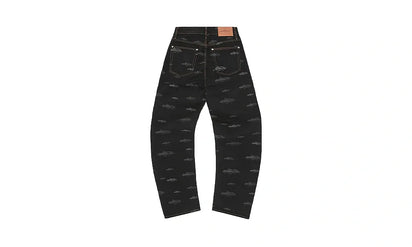 Corteiz Alcatraz Pattern Denim Jeans Black - zdjęcie 2