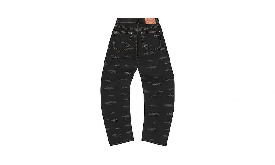 Corteiz Alcatraz Pattern Denim Jeans Black - zdjęcie 2