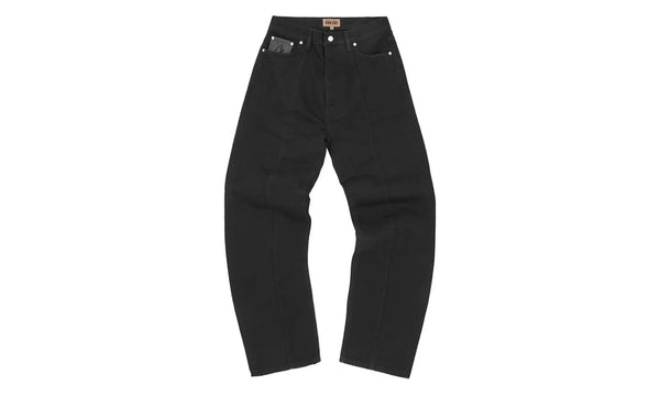 Corteiz C-Star Stitch-Down Jeans Triple Black - Corteiz C-Star Stitch-Down Jeans Triple Black - widok z drugiego boku - Premium Quality