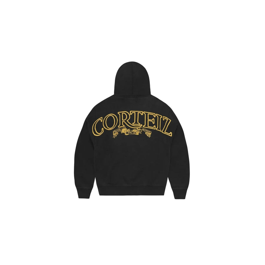 Kup oryginalne Corteiz Superior Royale Zip Hoodie Black Yellow CRTZ-SUP-ROYALE-ZIP-BLKYEL-23 - widok z drugiego boku - Sneake