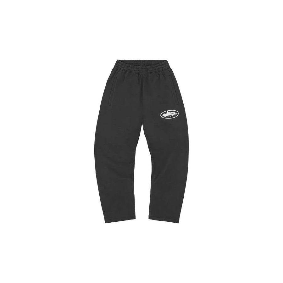 Corteiz Corteiz Island Puff Print Open Hem Pant Washed Black czarny - widok główny z boku | Saturaise.com