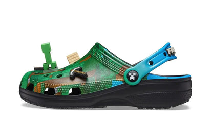 Crocs Crocs Classic Clog Minecraft Dark Forest zielony-różowy - widok główny z boku | Saturaise.com