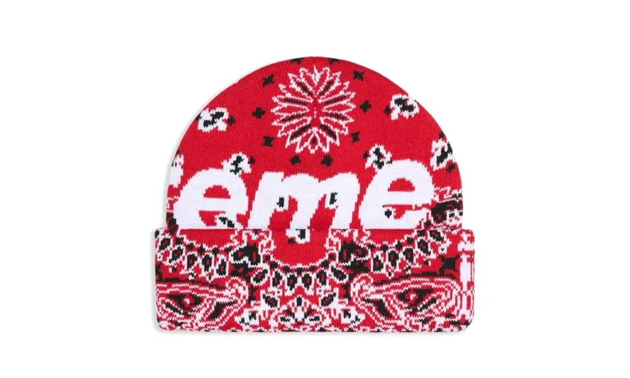 Czapka zimowa Supreme Bandana Big Logo Red - zdjęcie 2