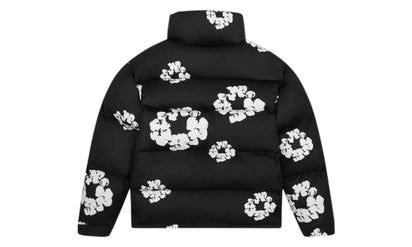Denim Tears Cotton Wreath Puffer Jacket Black - widok z drugiego boku - Premium Quality