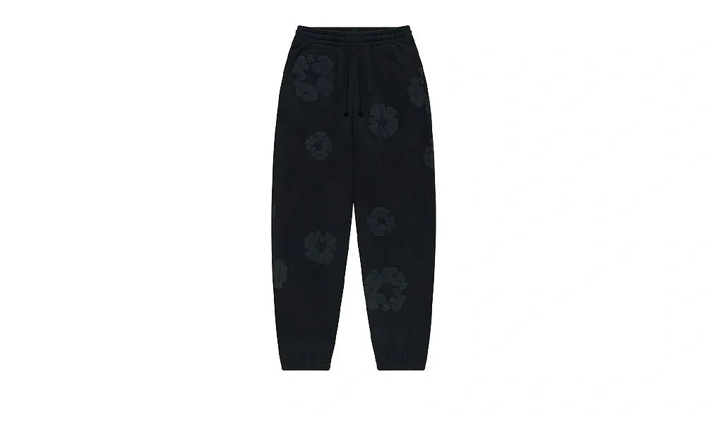 Denim Tears Cotton Wreath Sweatpants Black Monochrome