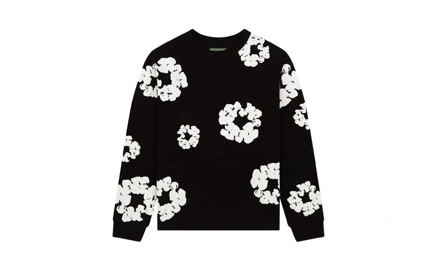 Denim Tears Long Sleeve Cotton Wreath T-shirt Black