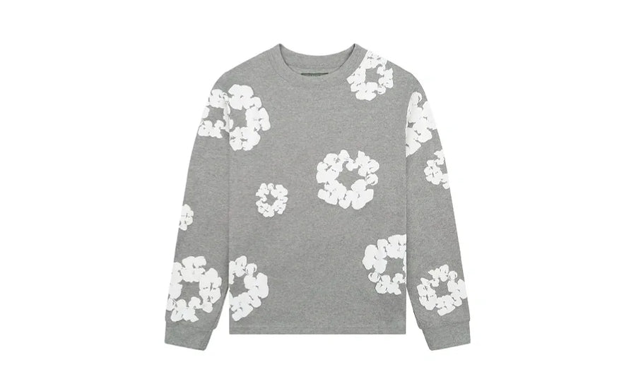 Denim Tears Long Sleeve Cotton Wreath T-shirt Grey
