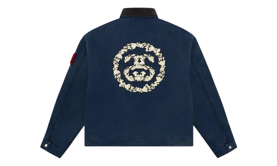 Kup oryginalne Denim Tears x Stussy Never Renege Canvas Work Jacket Navy/Black DT-DTXSNR-BBLACK - widok z drugiego boku - Sne