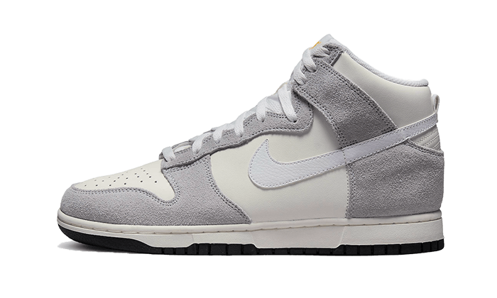 Nike Dunk High Retro Grey Orange biały-szary - widok główny z boku | Saturaise.com