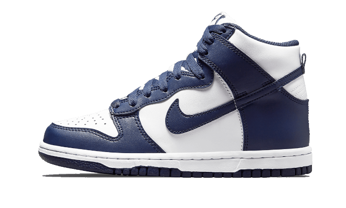 Nike Dunk High Midnight Navy biały-granatowy - widok główny z boku | Saturaise.com