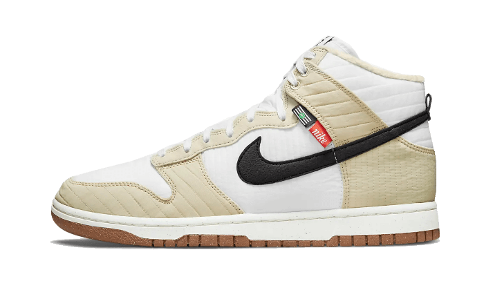 Nike Dunk High Next Nature Rattan czarny-biały - widok główny z boku | Saturaise.com