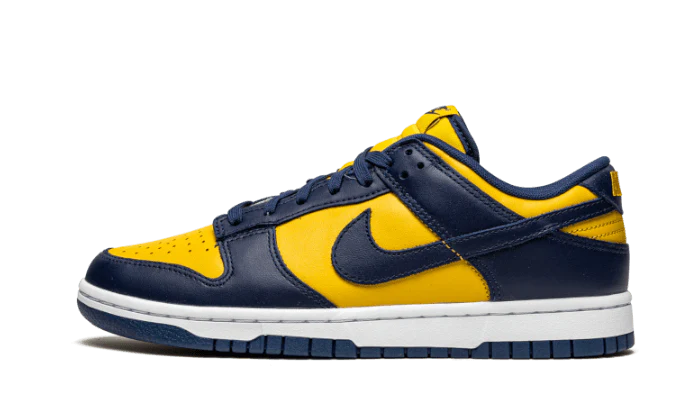 Nike Dunk Low Michigan biały-granatowy - widok główny z boku | Saturaise.com