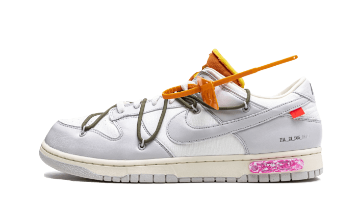 Nike Dunk Low Off-White Lot 22 biało-pomarańczowy - widok główny z boku | Saturaise.com