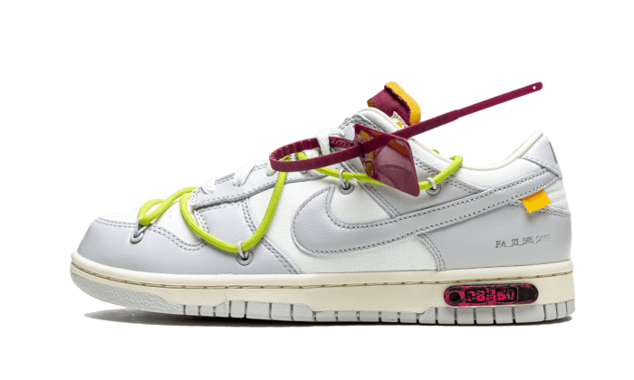 Nike Dunk Low Off-White Lot 8 biało-pomarańczowy - widok główny z boku | Saturaise.com