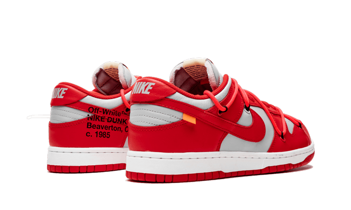 Buty Nike Dunk Low Off-White University Red - widok z przodu - Rozmiary EU