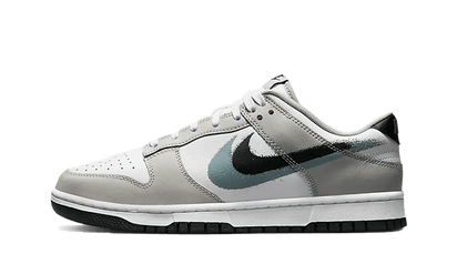 Nike Dunk Low Stencil Swoosh czarny-biały - widok główny z boku | Saturaise.com