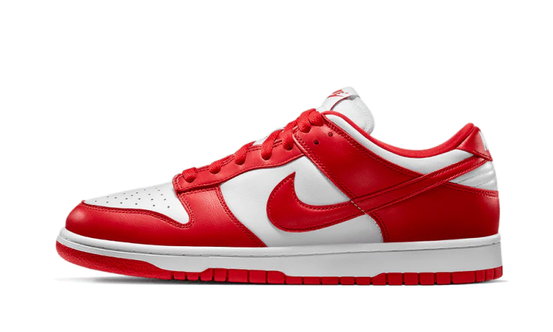 Nike Dunk Low University Red biały-czerwony - widok główny z boku | Saturaise.com