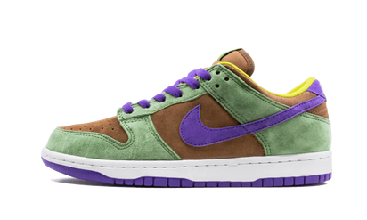 Nike Dunk Low Veneer (2020) zielony-fioletowy - widok główny z boku | Saturaise.com