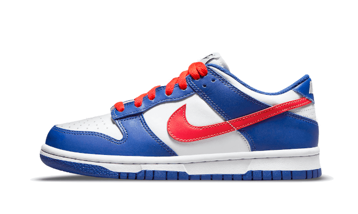 Nike Dunk Low White Royal Red czarno-niebieski - widok główny z boku | Saturaise.com