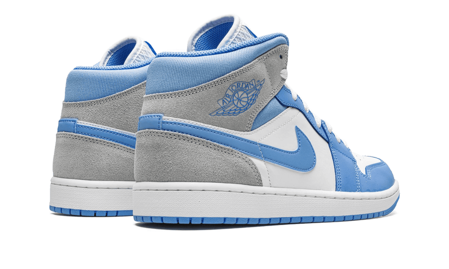 Buty Air Jordan Air Jordan 1 Mid University Blue Grey - widok z przodu - Rozmiary EU