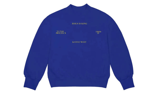 Kanye West Jesus Is King Vinyl I Crewneck Blue