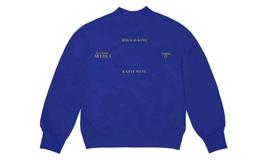 Saturaise Kanye West Jesus Is King Vinyl I Crewneck Blue - widok główny z boku - Streetwear