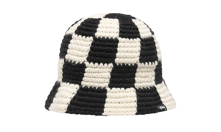 Kapelusz bucket Stussy Checker Knit Stussy White/Black