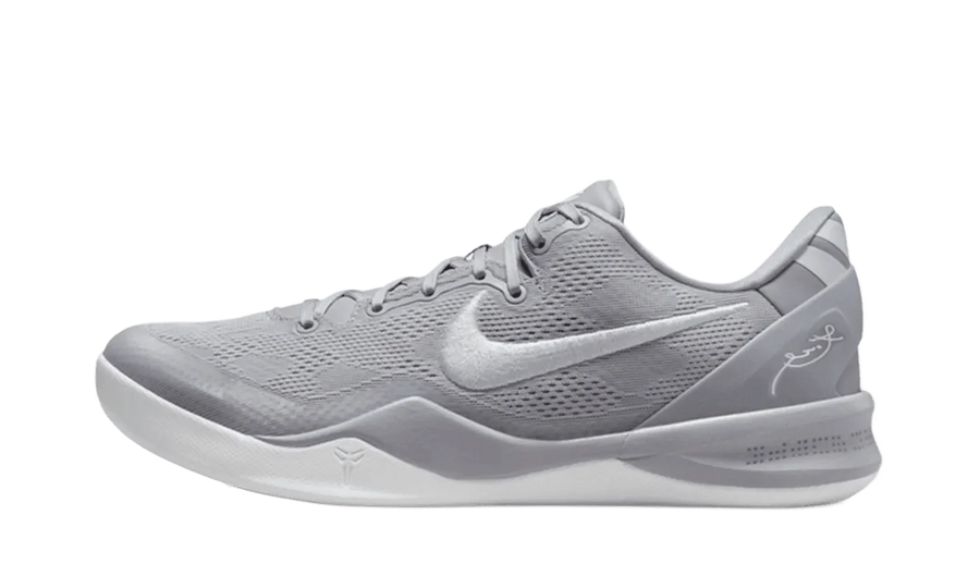 Nike Kobe 8 Protro Wolf Grey biały-szary - widok główny z boku | Saturaise.com