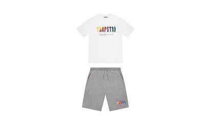 Komplet Trapstar Chenille Decoded Shorts Set – White/Candy