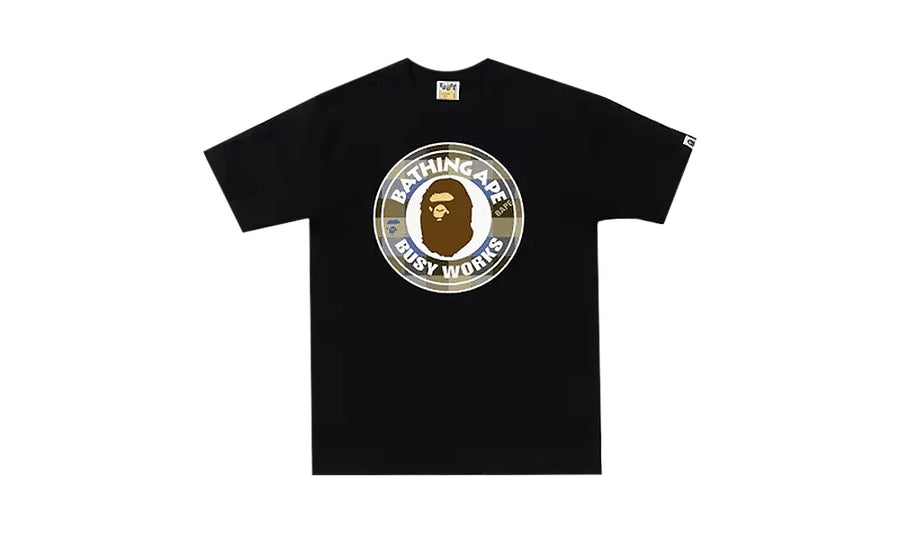 Koszulka BAPE Block Check Busy Works (FW22) Black Beige