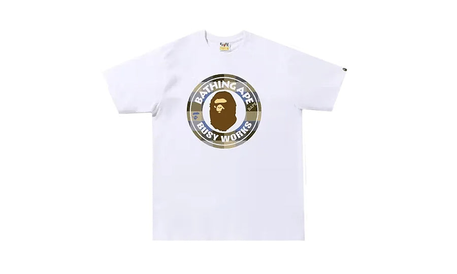 Koszulka BAPE Block Check Busy Works (FW22) White Beige